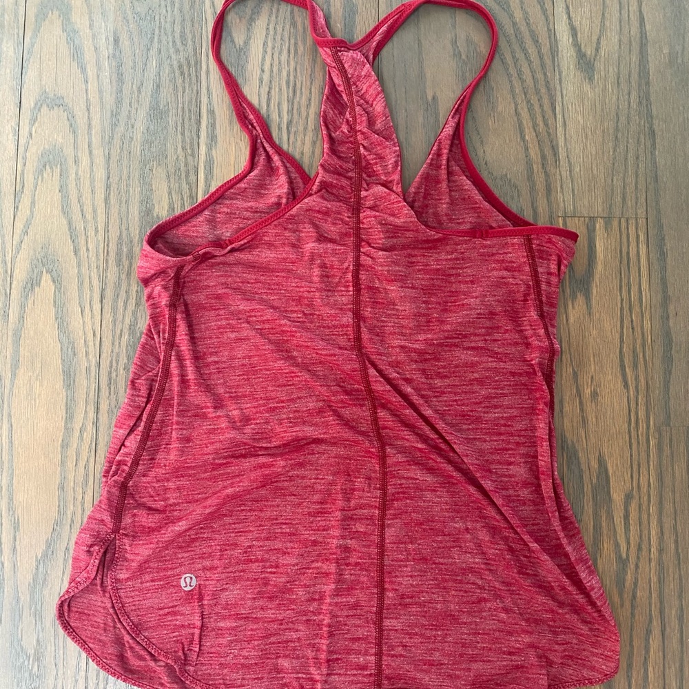 Lululemon Ruched Racer Back Tank Heathered Red